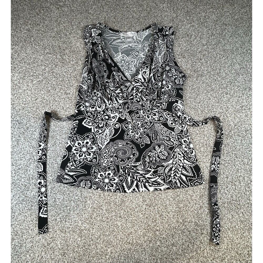White House Black Market Womens‎ Top Black & White Sleeveless Size Small